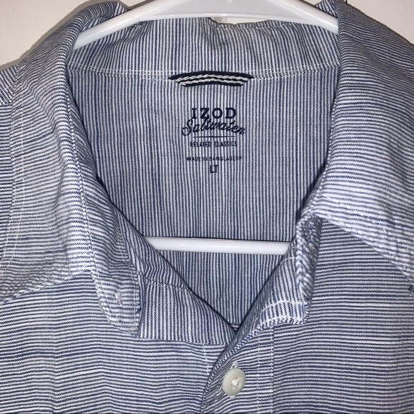 Izod Saltwater Casual Button Up Striped Shirt - Picture 3 of 7